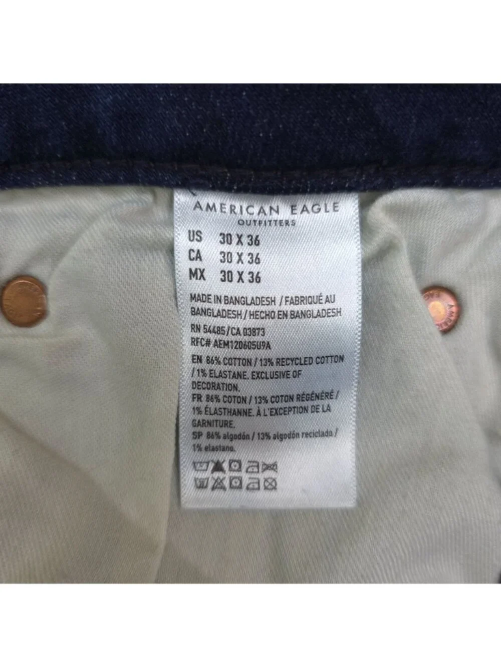 American Eagle Slim Straight AirFlex+ Jeans Size 30x36 Mens Denim Stretch